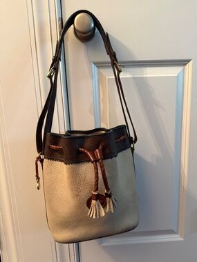 Dooney & Bourke Vintage Teton Drawstring Pebbled Leather Shoulder Bag